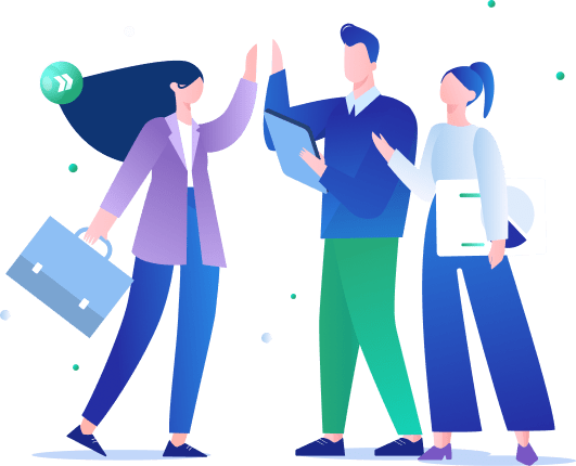 Team collaboration and growth illustration highlighting career opportunities at EVADAV